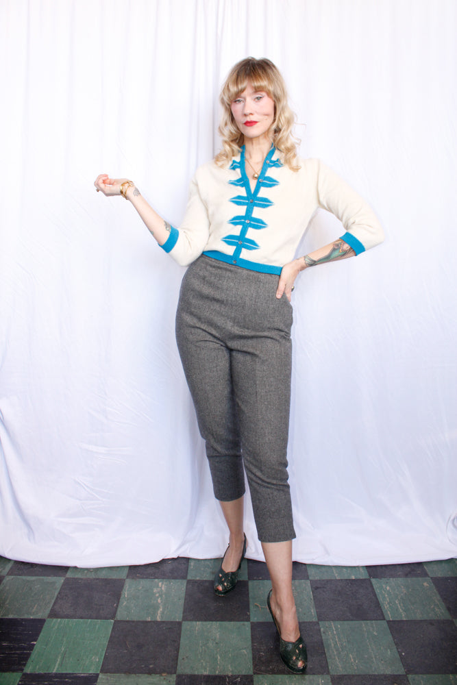 1960s Grey Pantempos Cigarette Pant - 27" waist