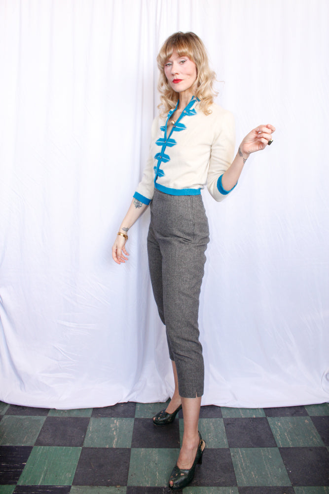 1960s Grey Pantempos Cigarette Pant - 27" waist