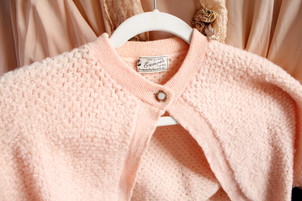 1950s Exmoor Pink Wool Shrug - S/M