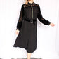 1930s Vamp Burnout Silk Velvet and Rayon Crepe Dress - XXL