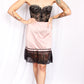 1950s sheer Madness Pink & Black Nylon Slip - Xs/S