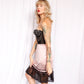 1950s sheer Madness Pink & Black Nylon Slip - Xs/S