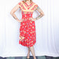 1940s Doris Dodson Rayon Floral Dress with Scarf - Xsmall 