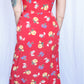 1940s Doris Dodson Rayon Floral Dress with Scarf - Xsmall 