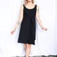 1960s Empire Waist Black Cocktail Dress - Medium