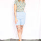1960s Saks Fifth Ave Blue Linen Shorts - Small