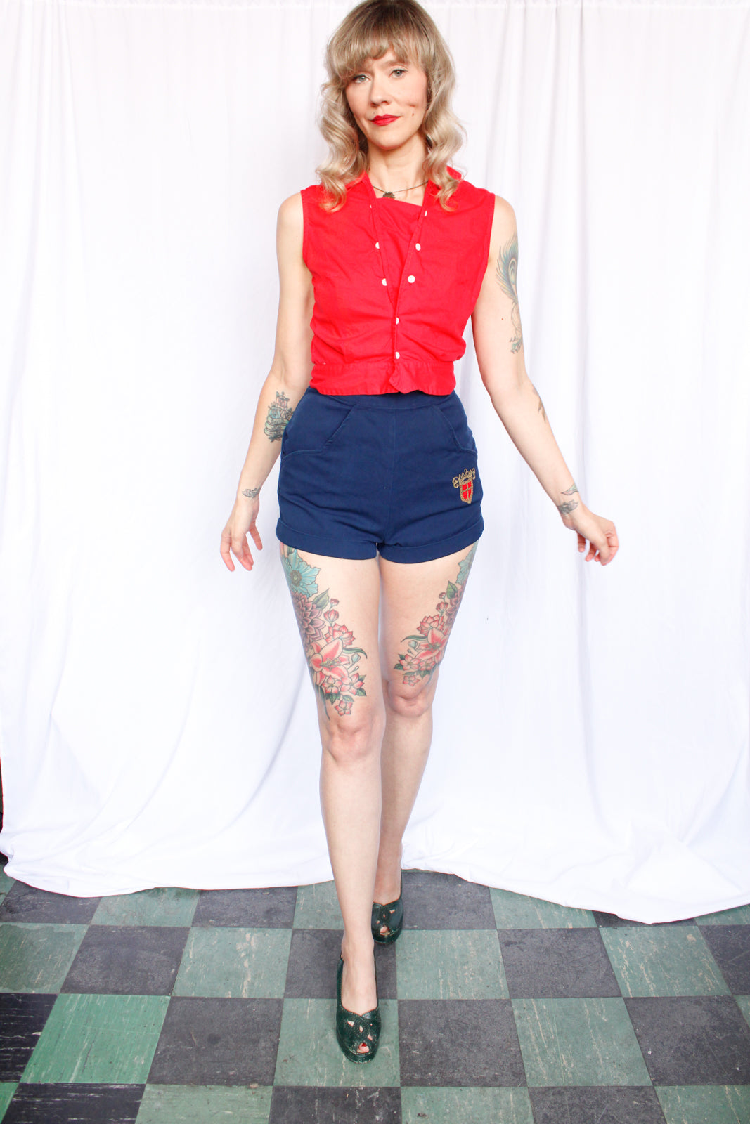 1950s Red Sanforized Cotton Shirt - Small