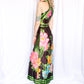 1960s Toni Todd Floral Jersey Maxi Dress - Small