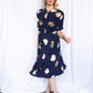 Reserved - 1940s Rose Rayon Swing Dress - Medium