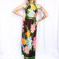 1960s Toni Todd Floral Jersey Maxi Dress - Small