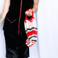 1930s Red White and Black Open Knit Handbag