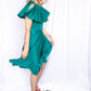 1970s Teal Green Disco Dress - S/M