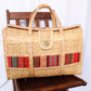 1970s Large Woven Straw Summer Beach Bag