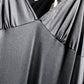 1970s Long Black Nylon Gown - Medium