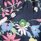 Early 1940s Bright Cold Rayon Floral Robe - Large