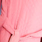 1940s Pink & Black Quilted Lounge Jacket - M/L