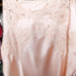 1930s Silk & Lace Champagne Pink Step In - Large