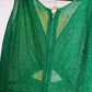 1970s Lurex Green Maxi Disco Dress - Xsmall-Small