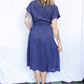 1940s Swiss Dot Blue & White Dress - XLarge