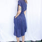 1940s Swiss Dot Blue & White Dress - XLarge