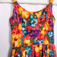 1950s Bold Floral Cotton Party Dress - Xsmall