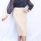 1940s Beige Linen Pencil Skirt - Small
