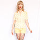 1960s Bow Print Cotton Shirt - M/L
