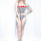 80s Striped Avon Fashions One Piece Swimsuit - Small Petite