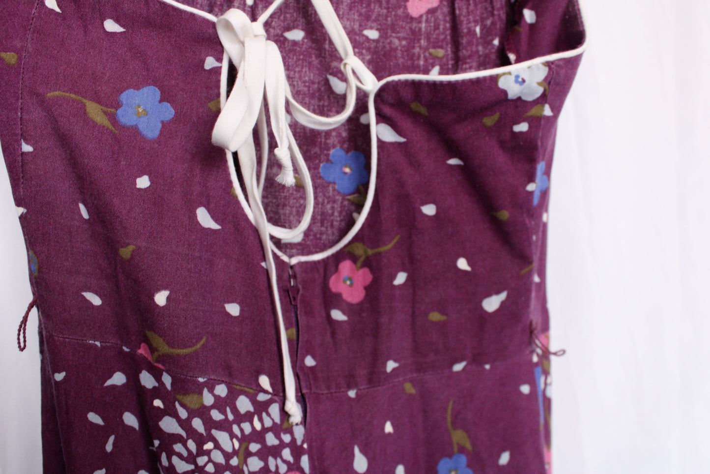 1980s Avon Fashion Floral Purple Dress - Small