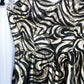 1980s Gold Foil Black Velvet Flocked Party Dress - Xsmall