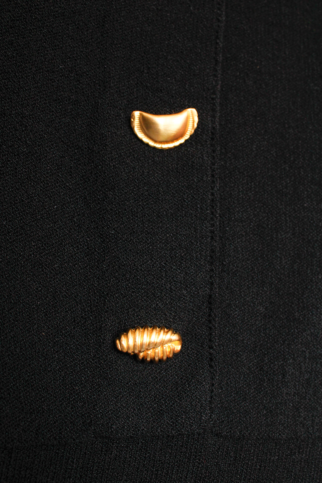 1990s Steve Fabrikant for Neiman Marcus Black Knit Pasta Button Dress - Medium