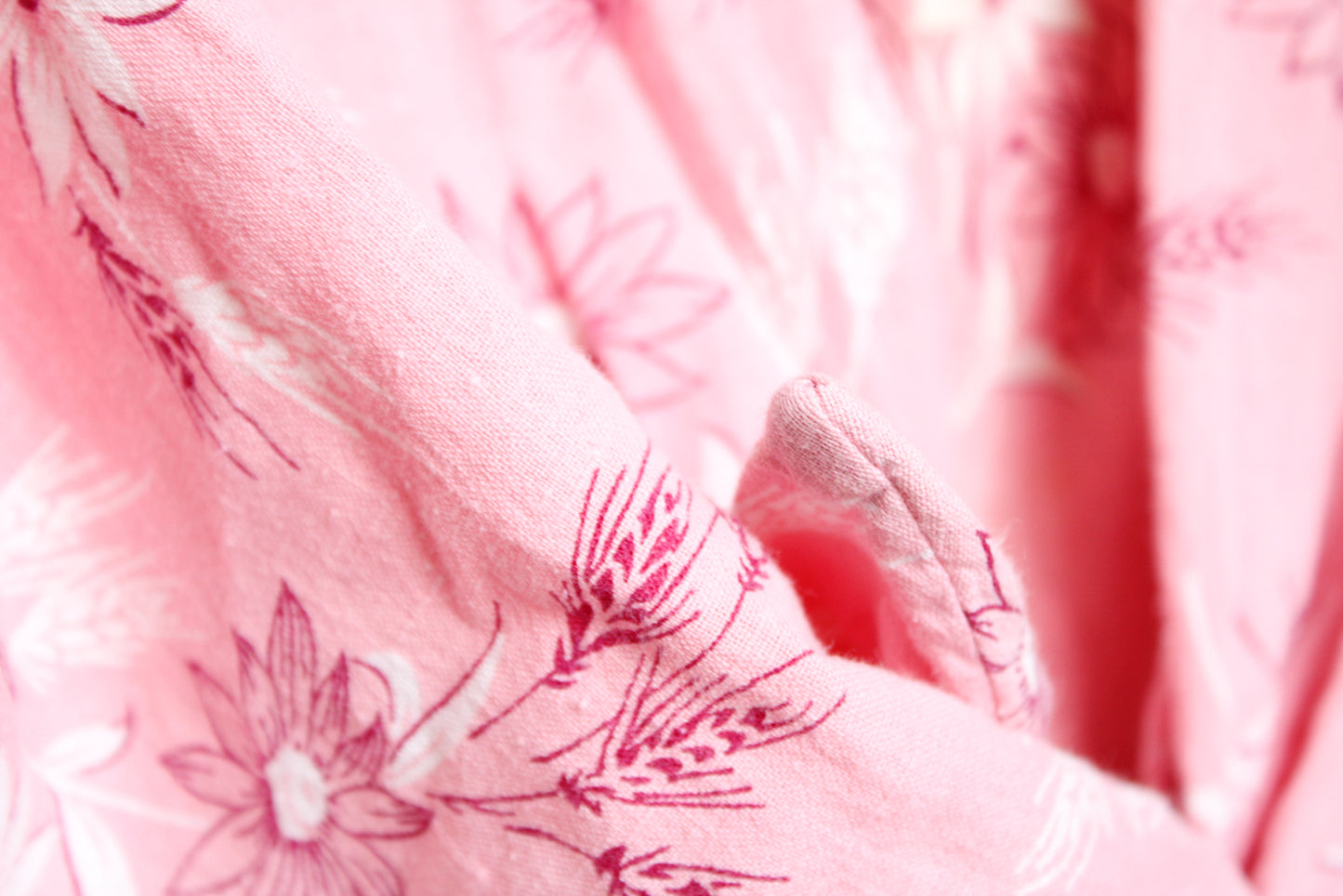 1940s Pink Floral Cotton Playsuit Crop Top & Shorts - Xs