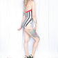 80s Striped Avon Fashions One Piece Swimsuit - Small Petite