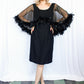 1960s Feather Cocktail Dress - Medium