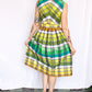 1950s Toni Todd Colorful Plaid Dress - Small