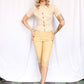 1950s Beige Cotton Capri Pant - Xsmall 