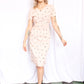 1950s Atomic Print Pink Cotton Sheath Dress - Small