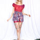 1970s NWT Paisley and Purple Tunic and Hot Shorts Set - S/M