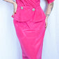1980s Bright Magenta Blouse & Skirt Set - S/M