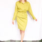 1980s Chartreuse L.Bates Rayon 2pc Suit - Medium
