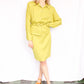 1980s Chartreuse L.Bates Rayon 2pc Suit - Medium