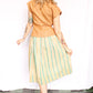 1940s Summer Blouse & Striped Skirt Set - Xsmall