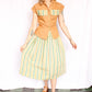 1940s Summer Blouse & Striped Skirt Set - Xsmall