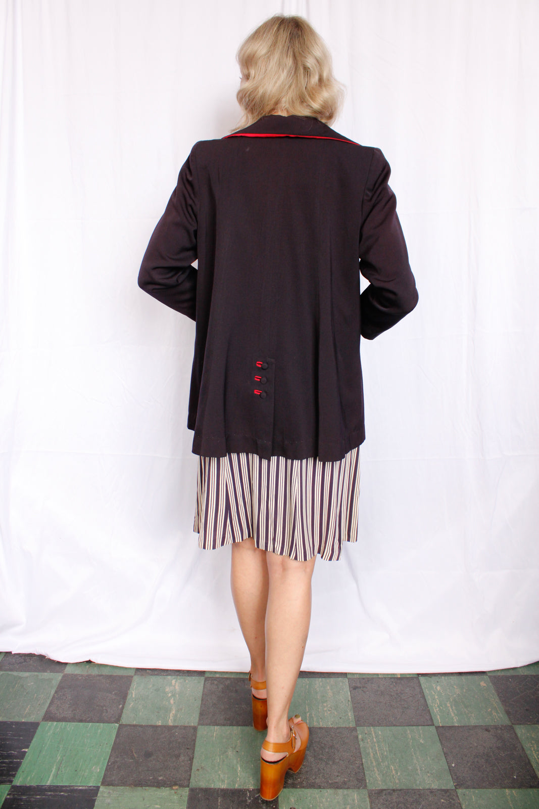1940s Monarch Gabardine Wool Swing Jacket - M/L