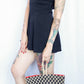 1950s Black & Red Cotton Woven Straw Summer Handbag
