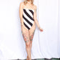 1990s LaBlanca Barbie Stripe Bathing/Body Suit - Small