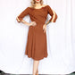 1940s Beaded Bow Crepe Dress - Small