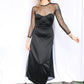 1970s Slinky Sexy Fishnet Maxi Dress - Small