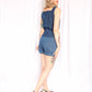 1950s Denim 2pc Shirt & Short Set - Medium