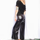 1970s Stella Rosa WETLOOK Low Rise Bell Bottom Pants - Small